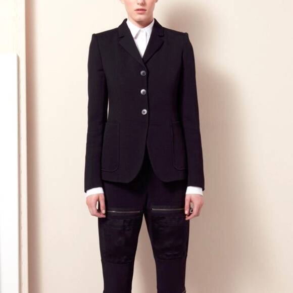 Stella McCartney PF/12 Black Viscose-Crepe Longline Blazer - Picture 1 of 10